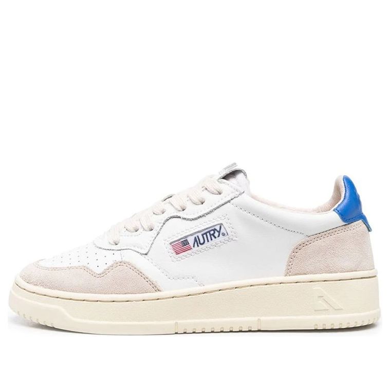 (WMNS) AUTRY Medalist Low Leather and Suede 'White Beige Blue' AULW-LS49