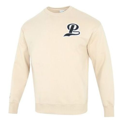 PUMA Team Crew Logo Sweatshirt 'Beige' 539268-67