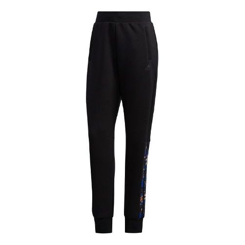 (WMNS) adidas Mic Dk Printing Sports Pants Black GG0762
