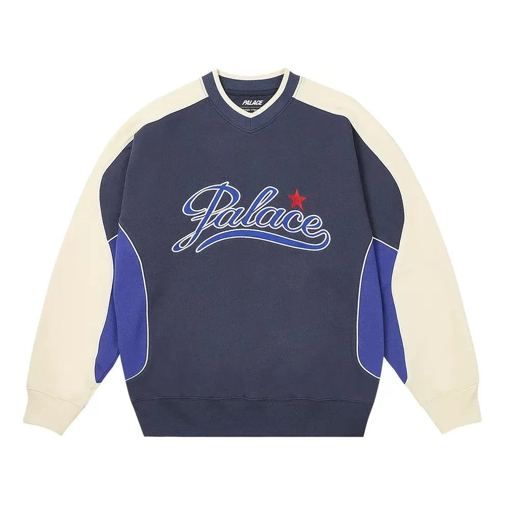 Palace Star Script Crewneck Sweatshirt 'Navy' P26CS006