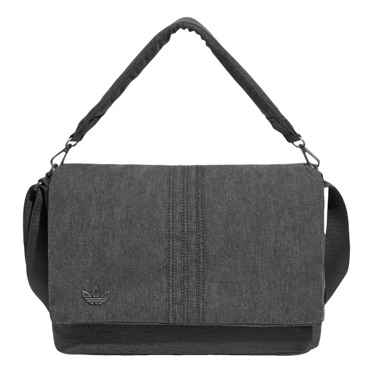 adidas Originals Embossed Trefoil Logo Shoulder Bag 'Charcoal Grey' LD6377