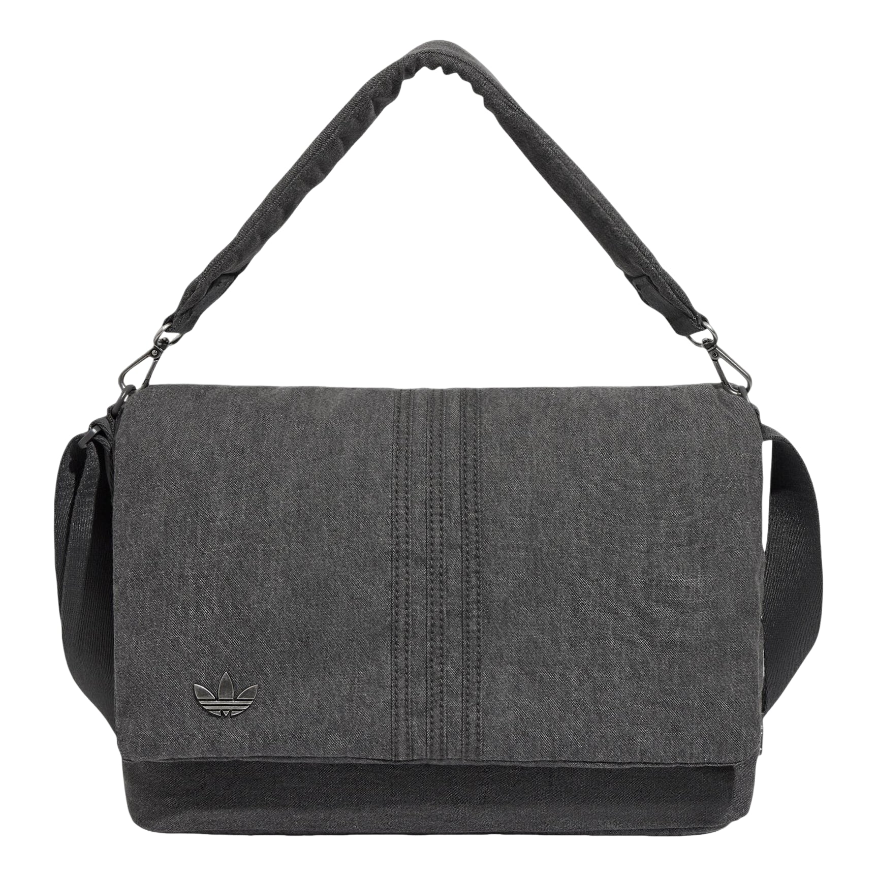 adidas Originals Embossed Trefoil Logo Shoulder Bag 'Charcoal Grey' LD6377