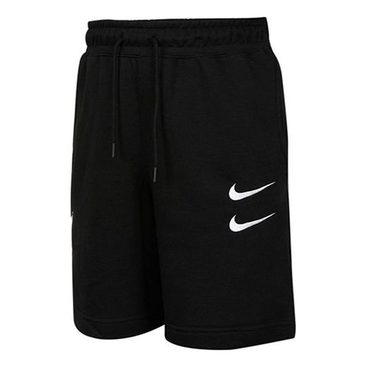 Nike Swoosh French Terry Short Alphabet Printing Casual Sports Shorts Black DB4958-010