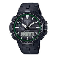 CASIO Solar Powered Sports Mens BlackGreen Analog/Digital Combo PRW-S6100Y-1