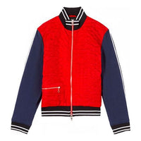 Men's KENZO Stripe Adornment Zipper Jacket Red F865BL1801NB-21