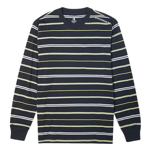 Men's Converse Skateboard Athleisure Casual Sports Stripe Long Sleeves Black T-Shirt 10020338-A03