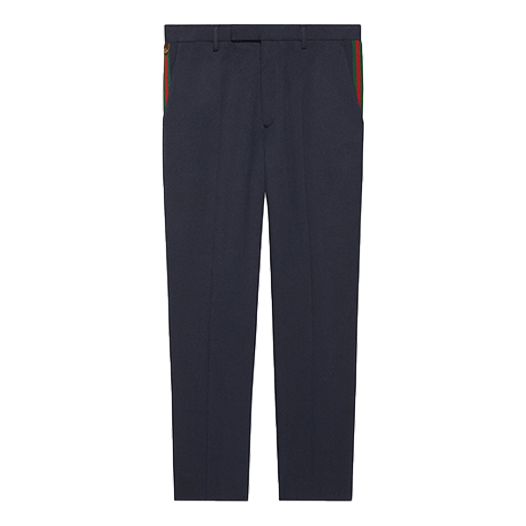 Gucci Cotton Ankle Pant With Web 'Blue' 668588-Z8AQY-4433