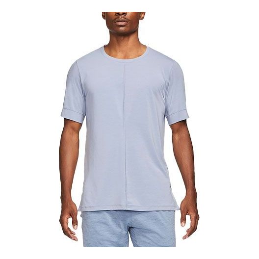 Nike Yoga Dri-FIT Sports Quick Dry Short Sleeve Gray Blue Grayblue BV4035-519