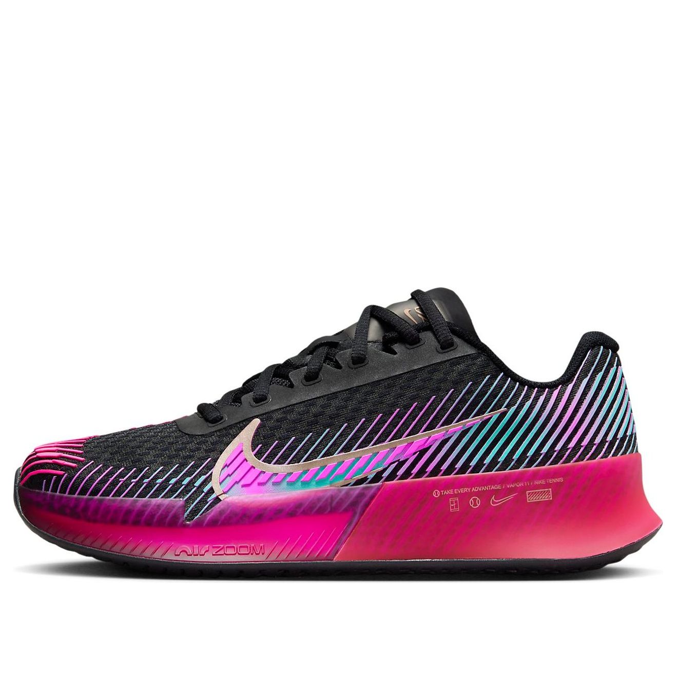 (WMNS) Nike Air Zoom Vapor 11 Premium Hard Court Tennis Shoes 'Black Fireberry Fierce Pink' FD6694-001
