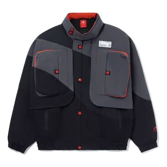 Li-Ning Color Block Cargo Jacket 'Black Grey' AFDR699-1