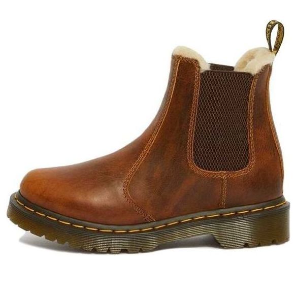 (WMNS) Dr. Martens 2976 Faux Fur Lined Chelsea Boots 'Butterscotch' 23898243