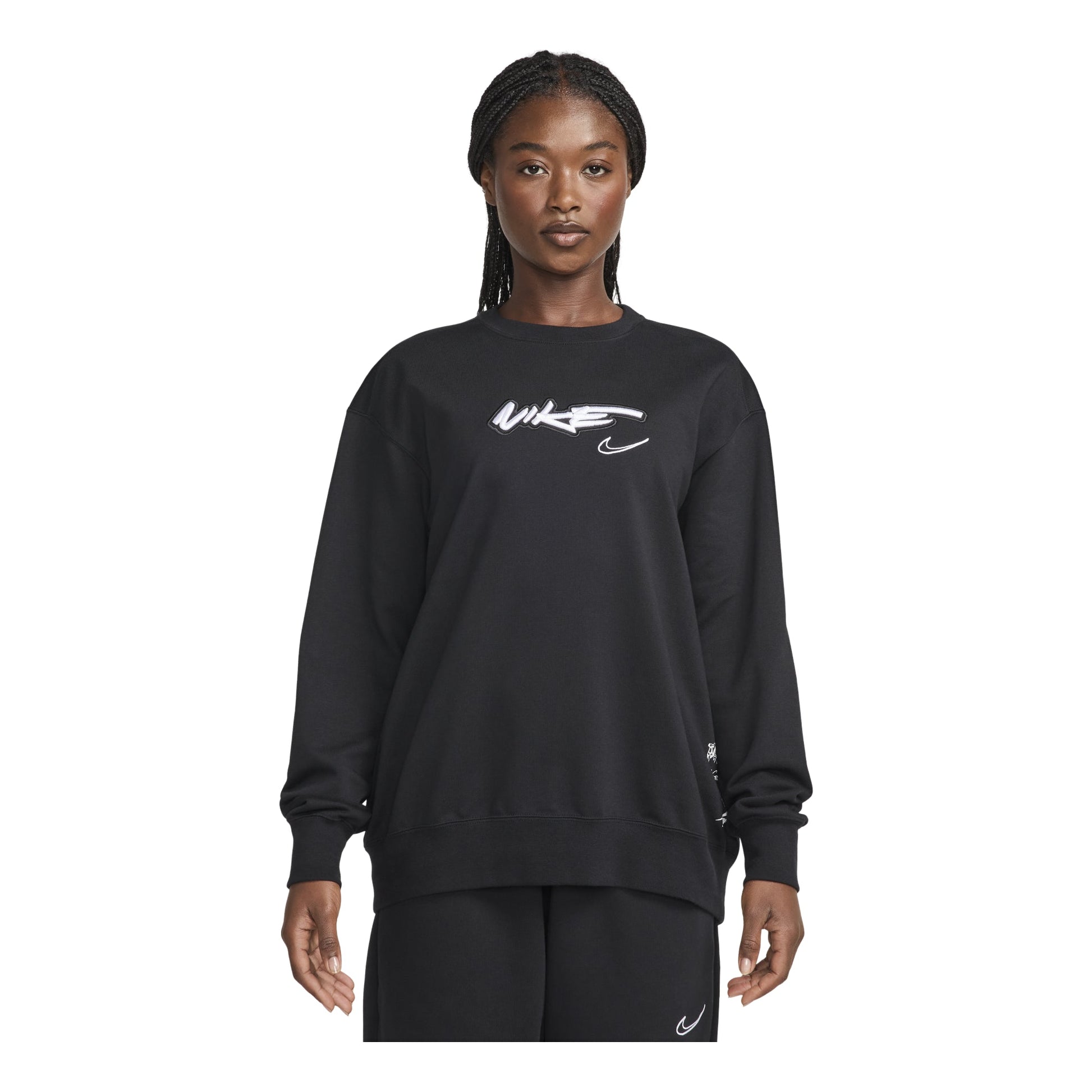 (WMNS) Nike Sportswear Breaking Loose French Terry Sweatshirt Asia Sizing 'Black' FZ0257-010