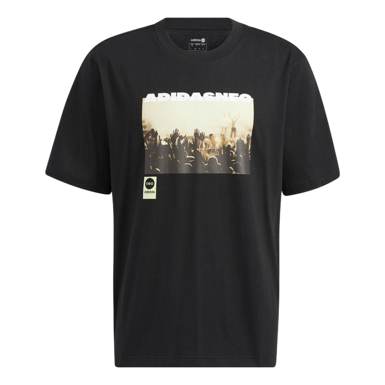 adidas neo M Sw Photo Tee Pattern Printing Athleisure Casual Sports Short Sleeve Couple Style Black HC9744