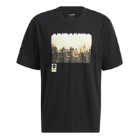 adidas neo M Sw Photo Tee Pattern Printing Athleisure Casual Sports Short Sleeve Couple Style Black HC9744