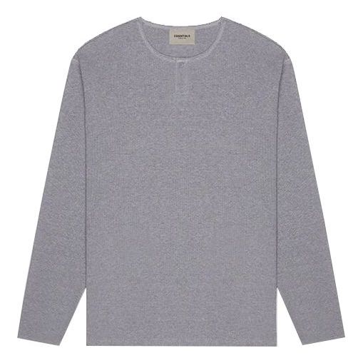 Fear of God Essentials FW20 Long Sleeve Henley Tee 'Grey' FOG-FW20-179