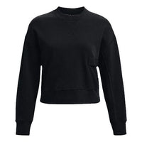 (WMNS) Under Armour Project Rock Fleece Crew Sweatshirt 'Black' 1365989-001