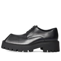 (WMNS) Balenciaga Rhino Derby Shoes 'Black Smooth Calfskin' 712391WBB501000