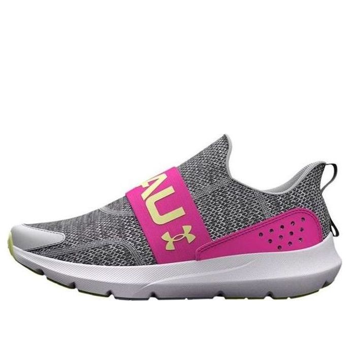(GS) Under Armour Surge 3 Slip 'Halo Grey Rebel Pink' 3026531-100