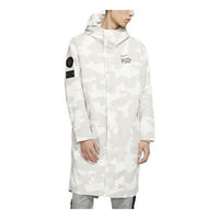 Nike Sportswear Sports Windproof Camouflage Printing mid-length hooded Windbreaker Jacket White CK2537-072