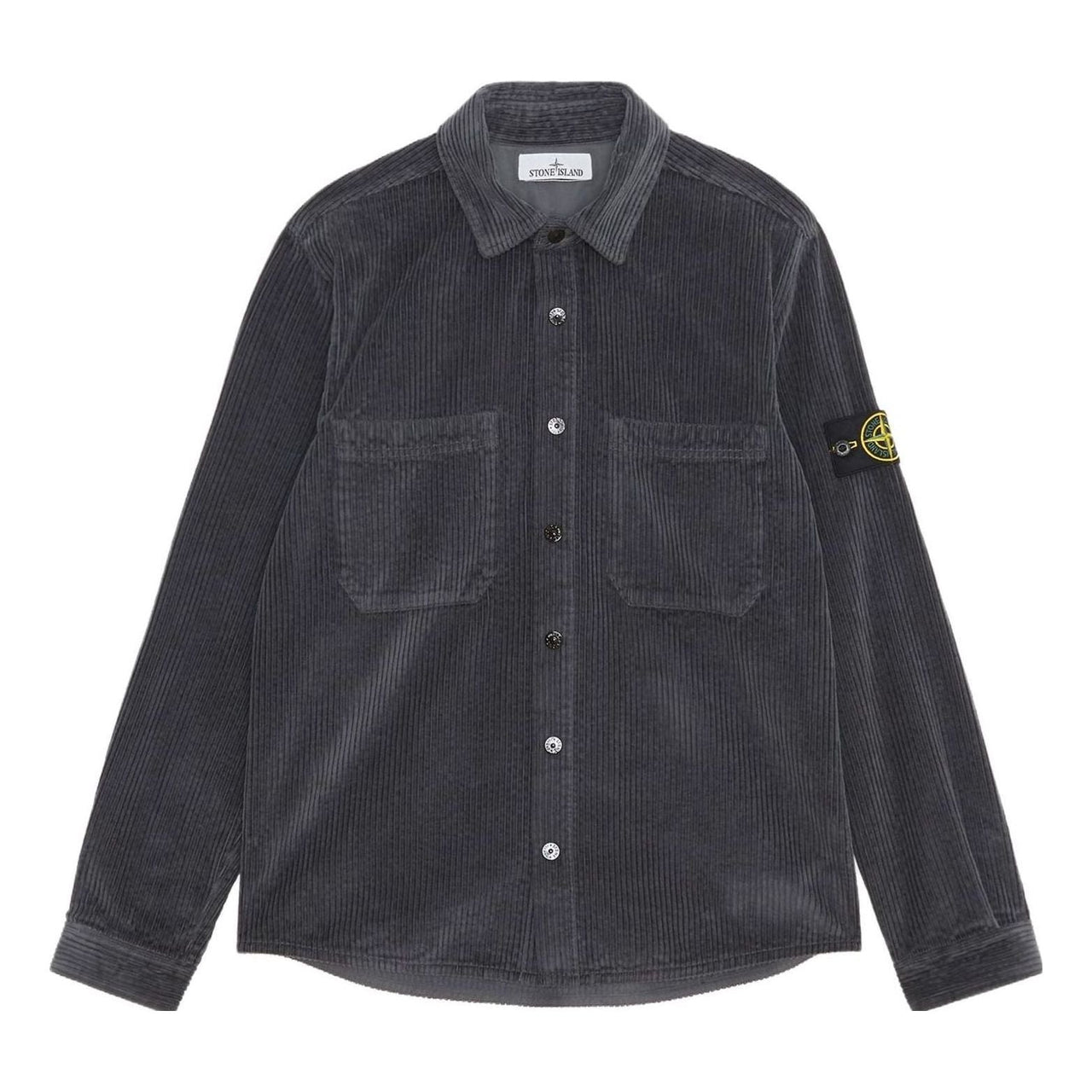 STONE ISLAND Cord Overshirt 'Lead Grey' 791511311-V0062