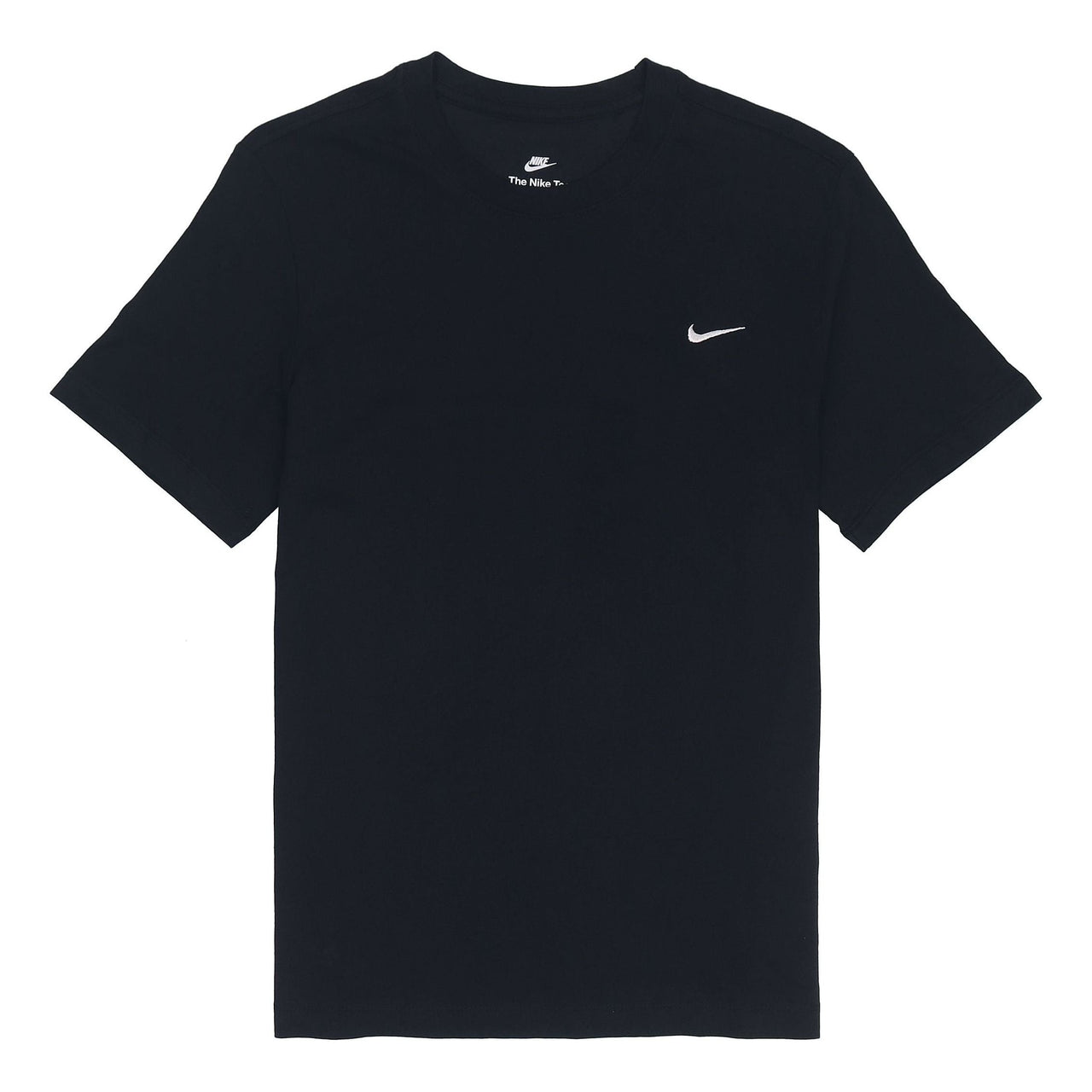 Nike Sportswear Solid Color Embroidered Logo Micro Mark Round Neck Casual Short Sleeve Black BV0508-010