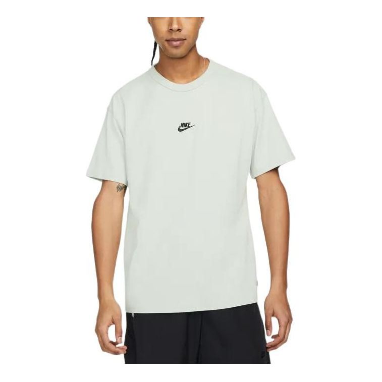 Nike Sportswear Premium Essentials Logo Solid Color Round Neck Short Sleeve Blue DO7393-017