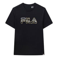FILA Athleisure Casual Sports Colorblock Logo Round Neck Short Sleeve Black F11M118151F-BK