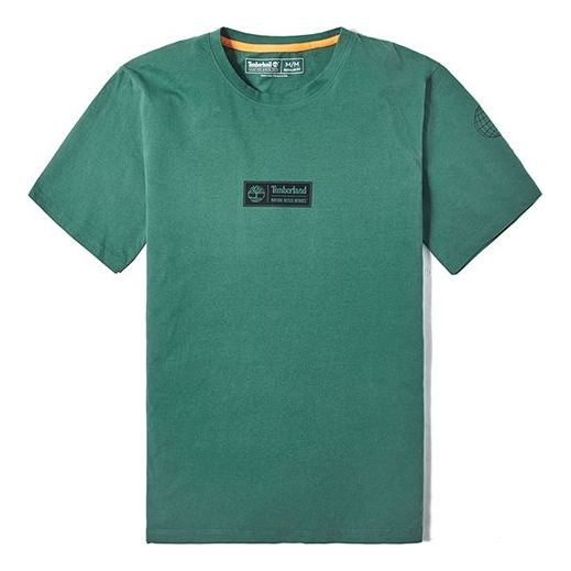 Men's Timberland Casual Round Neck Printing Short Sleeve Dark Green A2B51Y18