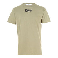 Off-White Logo Printing Round Neck Short Sleeve Ordinary Version Green OMAA027F21JER0035510