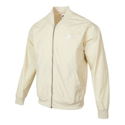 Men's Nike Solid Color Embroidered Logo Zipper Jacket Autumn Yellow DQ4590-206