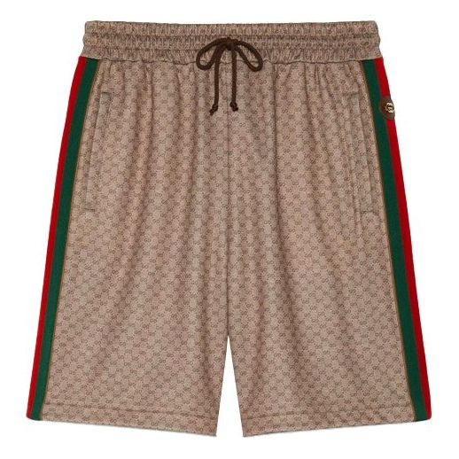 Men's GUCCI FW21 Webbing Knit Brown Shorts 654762-XJDFB-2100