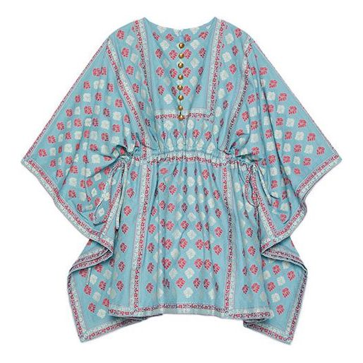 (WMNS) Gucci GG Flower Fil Coup Short Kaftan Dress 'Light Blue' 627309-ZAD90-4778