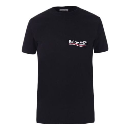 Balenciaga Alphabet Logo Printing Short Sleeve Black 612964TIV521070