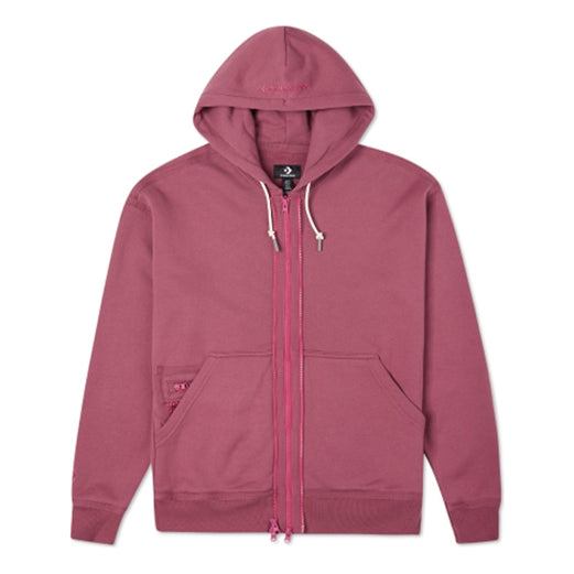 Converse Retro Solid Color Loose Hooded Jacket Red Purple 10022002-A05