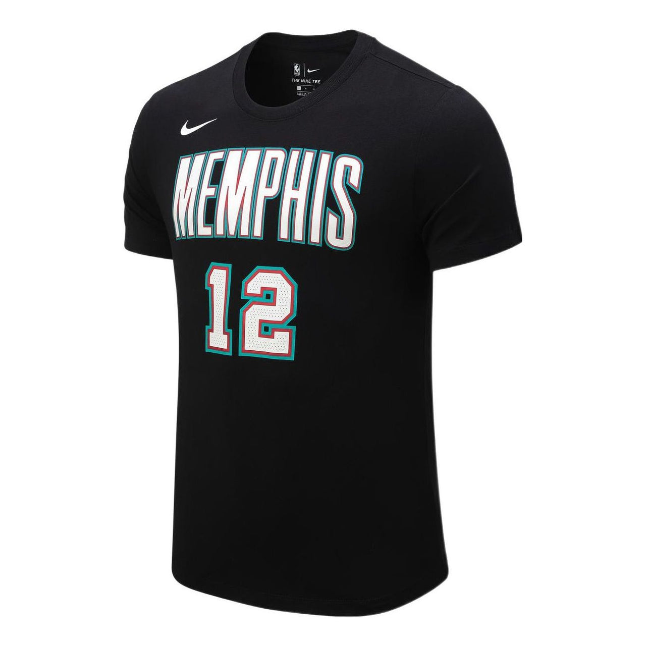 Nike NBA Memphis Gray Memphis Grizzlies Morant No. 12 Casual Breathable Sports Short Sleeve Black CT9917-013