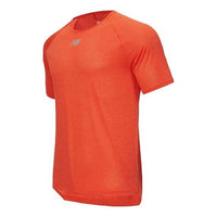 New Balance Men's New Balance Solid Color Mesh Round Neck Short Sleeve Orange T-Shirt AMT11252-GP1