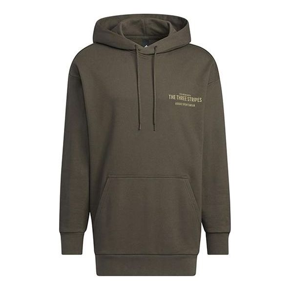adidas Solid Color Pocket Alphabet Loose Casual Hooded Long Sleeves Hoodie Men's Brown IB2736