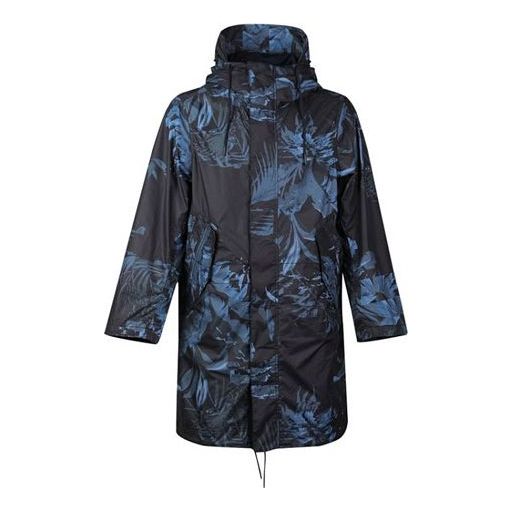 Nike Aop Printed Hooded Parka Coat 'Blue Black' AR1599-010