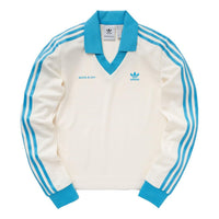 (WMNS) adidas x Sporty & Rich Long Sleeve Jersey 'Cream White Blue' IN5249