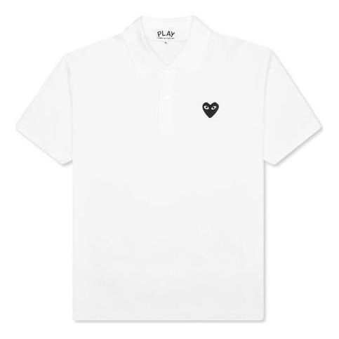 COMME des GARCONS PLAY Polo Black Emblem 'White' AZ-T066-051-2