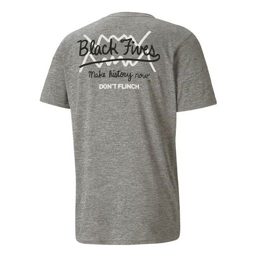 PUMA x Black Fives Short Sleeve Basketball T-Shirt 'Grey Black White' 532264-02