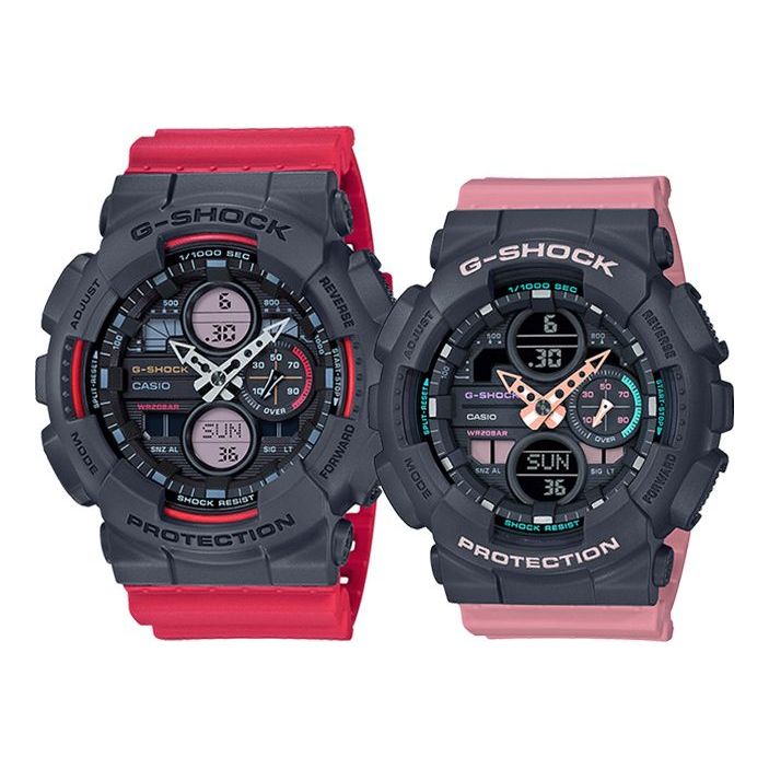 CASIO G-Shock Analog-Digital 'Red' GA-140-4APR&GMA-S140-4APR