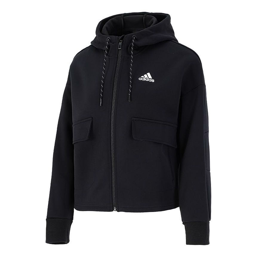 (WMNS) adidas Sports Running Training Knit Black Jacket H07375
