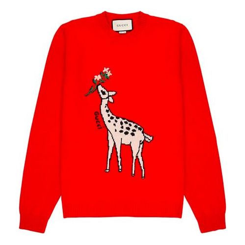 (WMNS) Gucci Deer Logo Wool Red 579950-XKAWE-6397