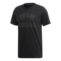 adidas M V Alphabet Printing Casual Sports Round Neck Short Sleeve Black ED7281