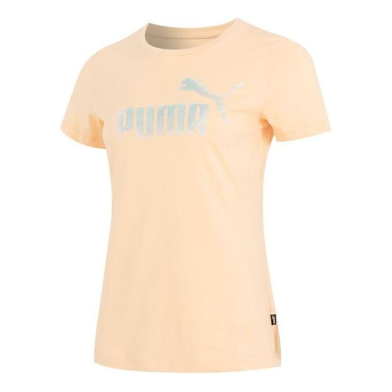 (WMNS) PUMA Essentials Logo T-Shirt 'Yellow Silver' 682140-45
