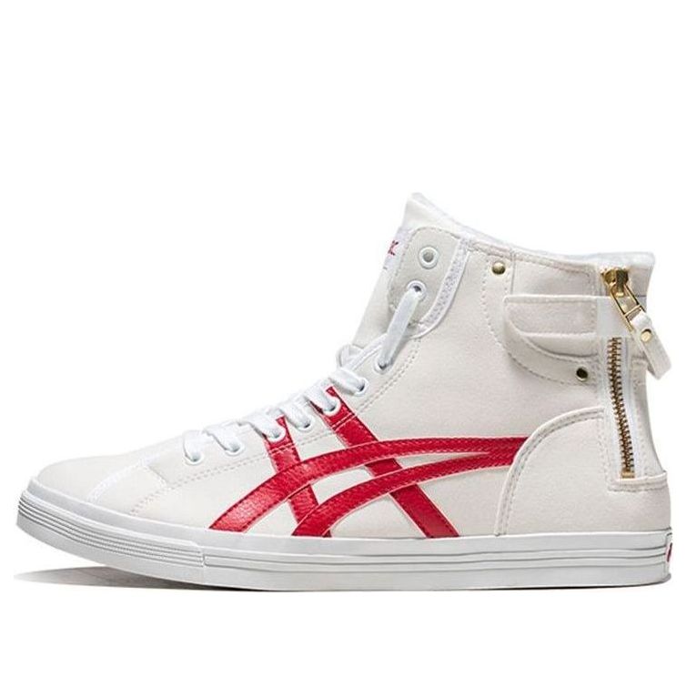 ASICS Double Clutch White/Red Fleece High Board Shoe 1201A012-100