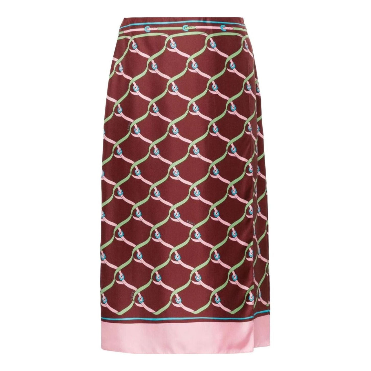 (WMNS) Gucci Criss-Cross Buckle Print Silk Skirt 'Multi-Color' 761378-ZAPCR-2064