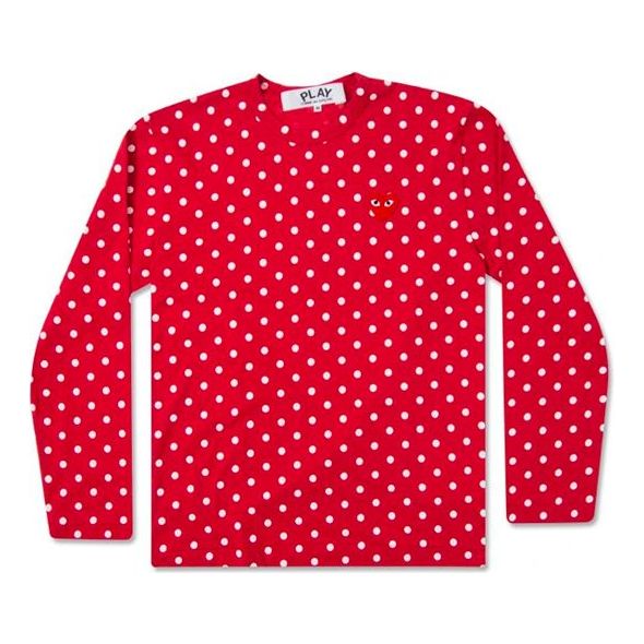 COMME des GARCONS PLAY Polka Dot Long Sleeves Tee 'Red' AZ-T166-051-3