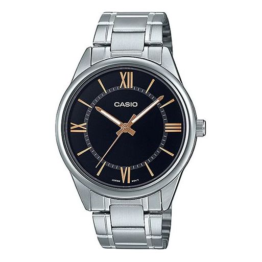 Casio Dress Classic Minimalistic Analog Watch 'Silver Black' MTP-V005D-1B5